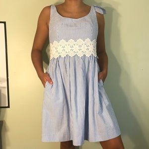 Lilly Pulitzer Blue Seersucker Dress